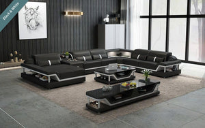 Bewley Modern Leather Sectional With Storage