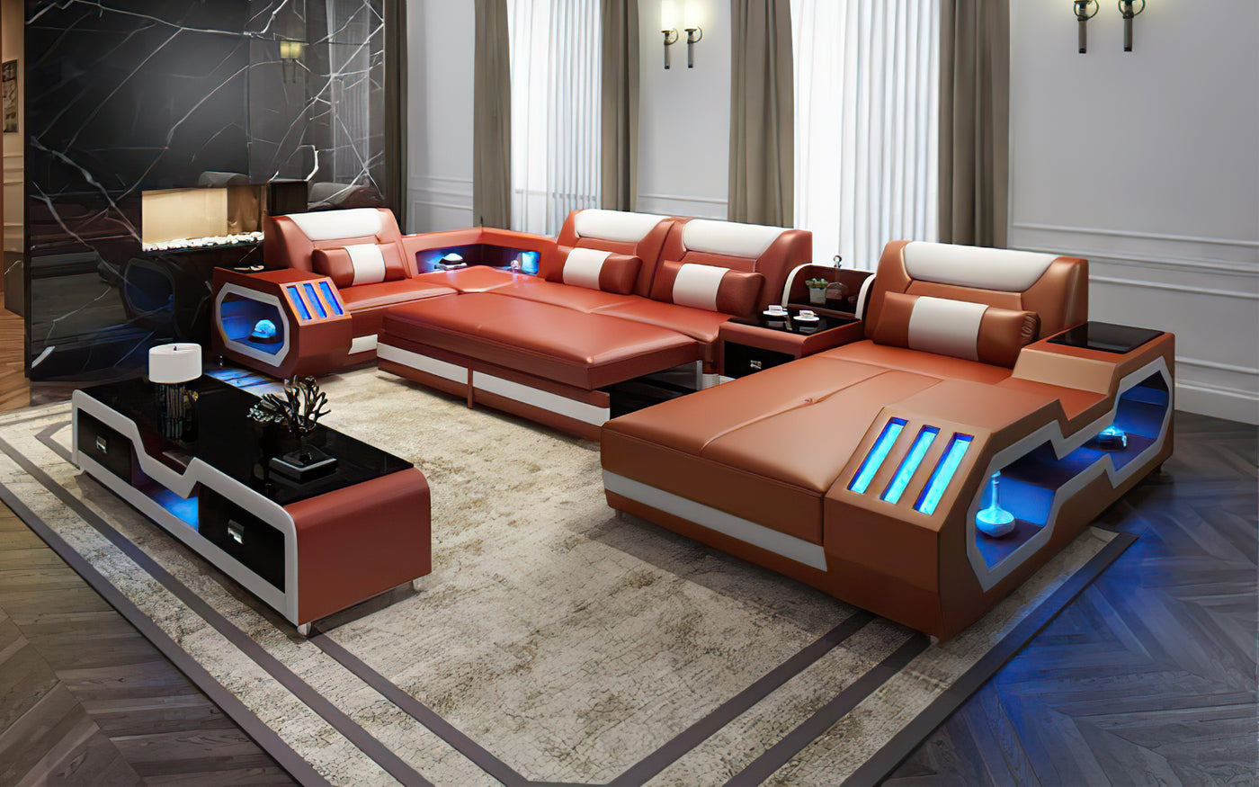 Modern Leather Sectional Sofa | Cabinets Matttroy