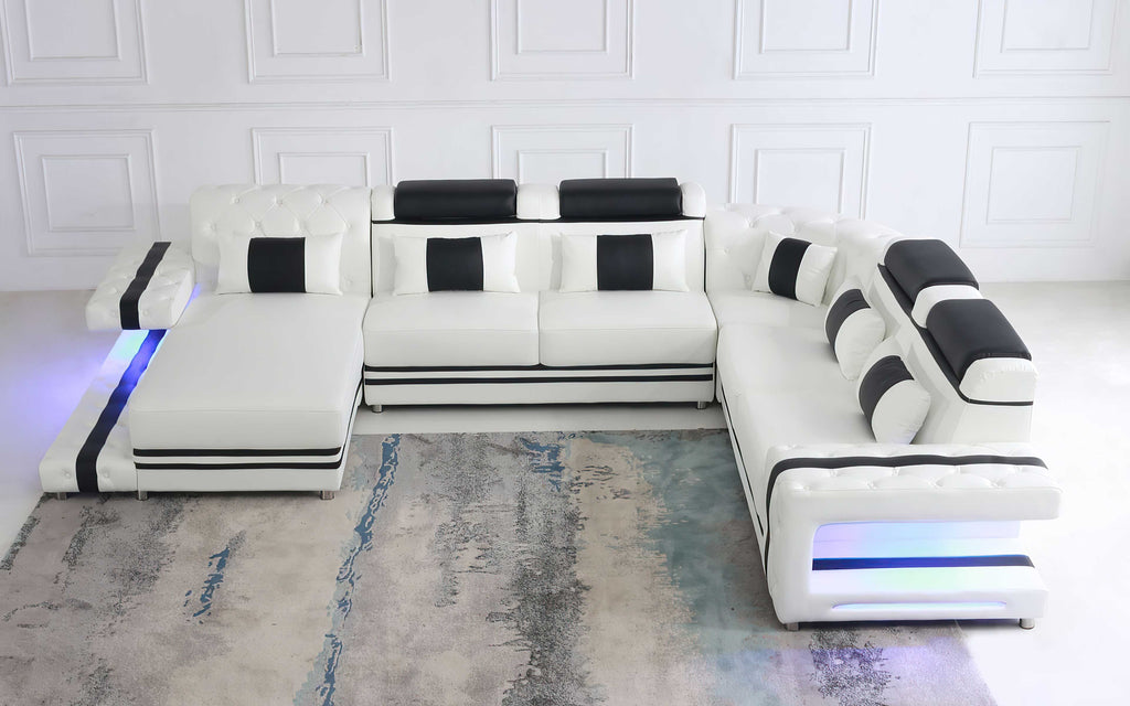 Zion Modern Sectional Sofa with LED Light