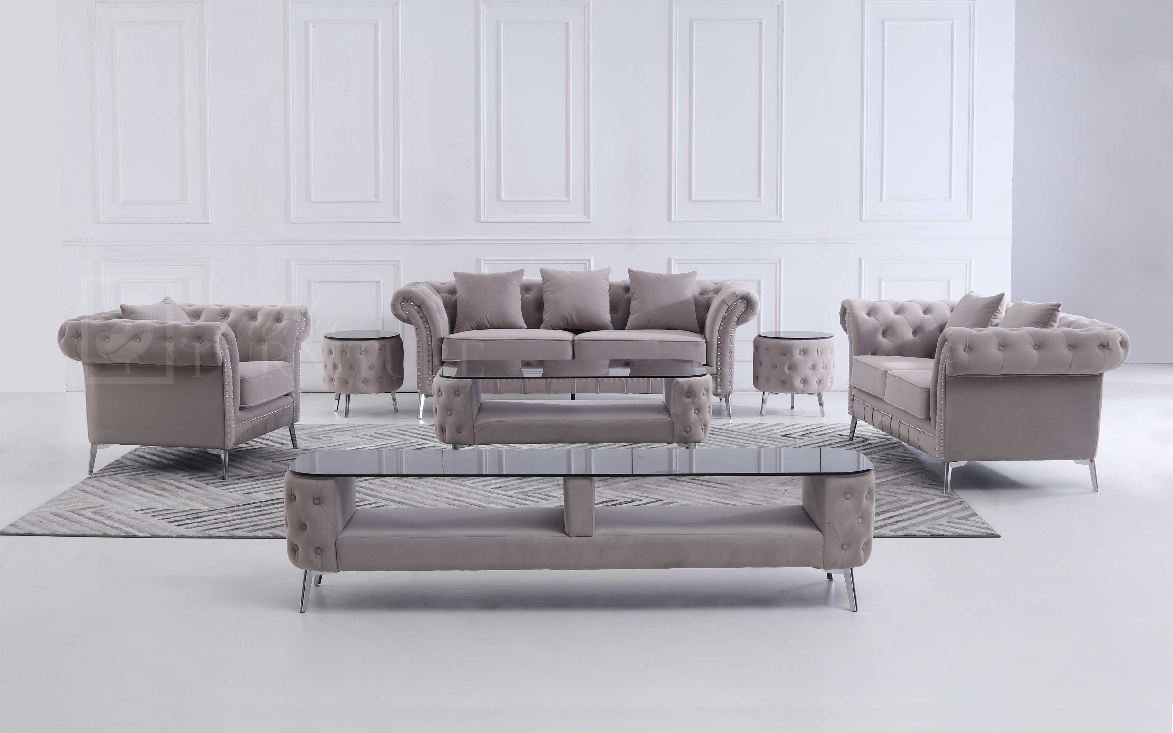 Lenmus Tufted Sofa Set