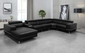 Violla Modern Leather Sectional with Recliner