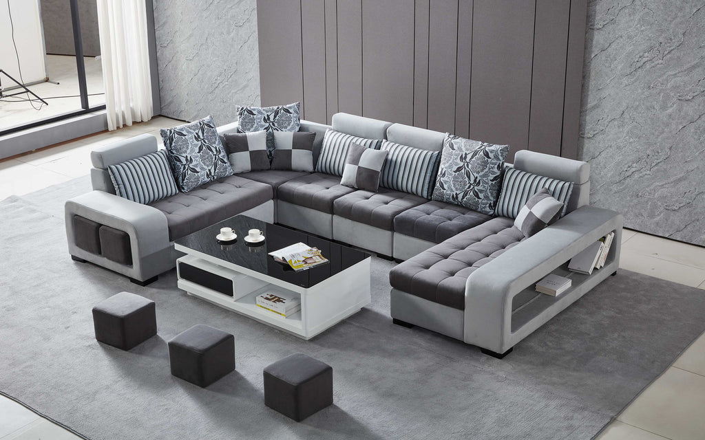Selena Dark Grey & Light Grey Sectional With Chaise