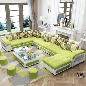 Selena Green & White Modular Tufted Sectional – Jubilee Furniture
