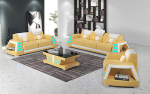 Ozzy Modern Leather Sofa Set