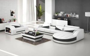 Lonsdale Leather Sectional with Shape Chaise