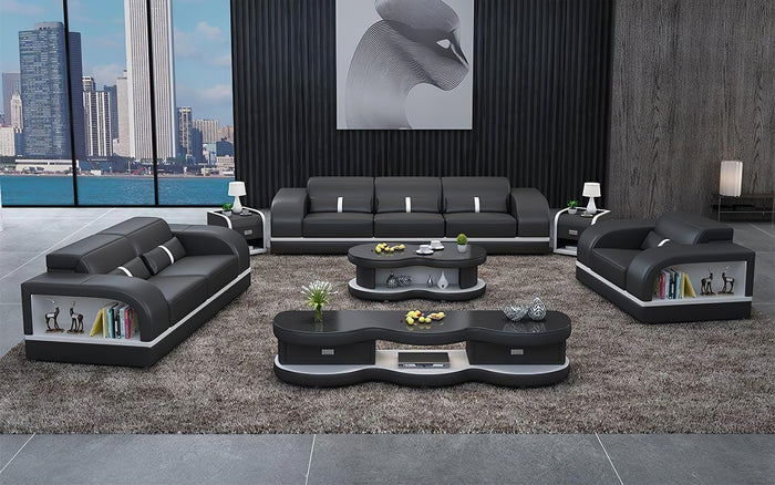 Lorib Leather Sofa Set With Storage