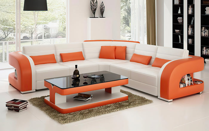 Hennessey Modern Leather Sectional