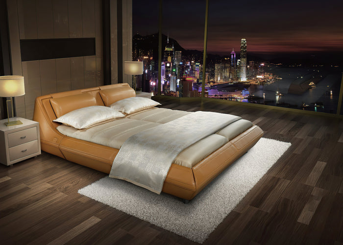 Milan Light Leather Bed