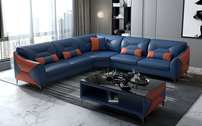Bysic Leather Symmetrical Sectional