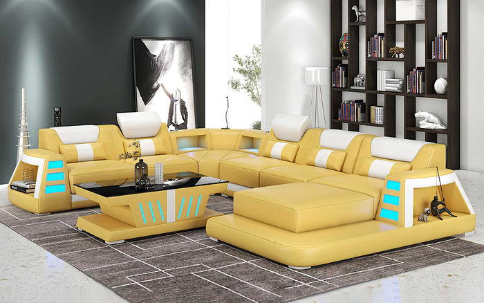 Ozzy Modern Leather Sectional