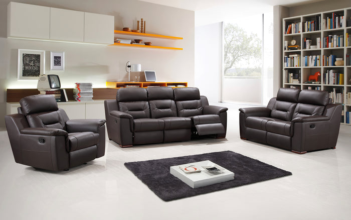Flalolin Leather Brown Sofa Set