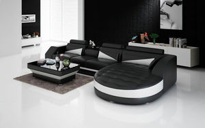 Skye Leather Sectional with Shape Chaise