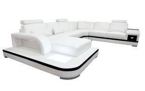 Everly Leather Sectional with LED Lights
