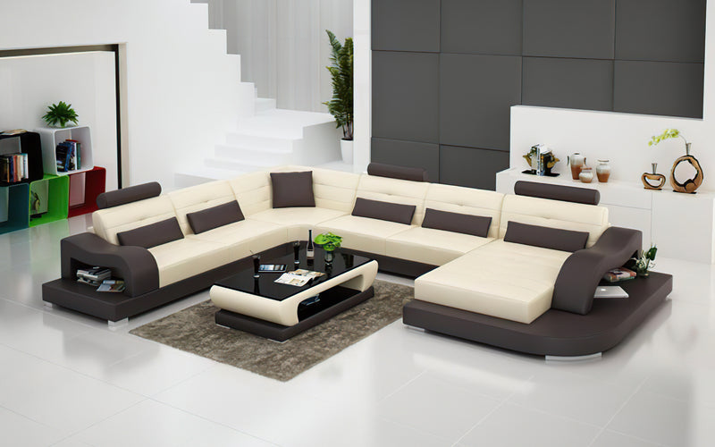 Nebula Modern U-Shape Leather Sectional – Jubilee Furniture