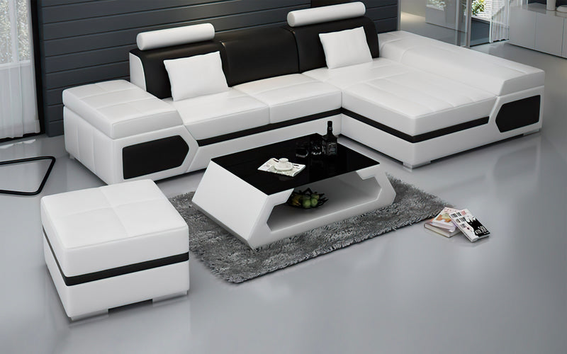 Lanz Mini Modern Leather Sectional with Chaise – Jubilee Furniture