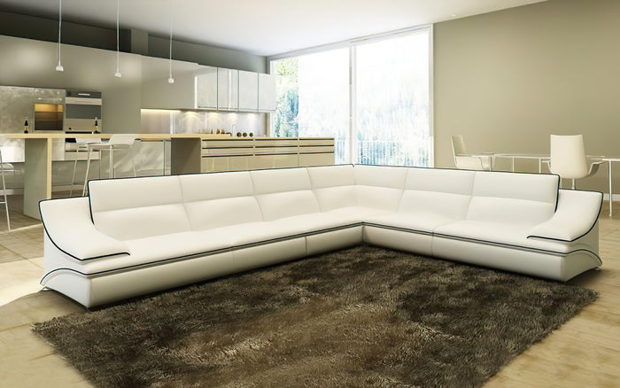 Umi Modern Leather Sectional – Jubilee Furniture