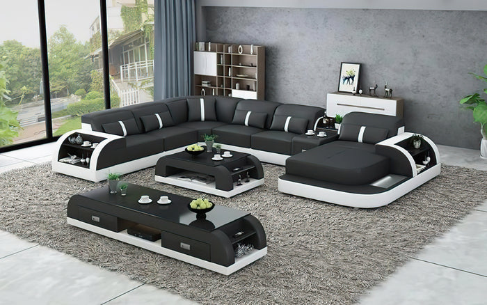 Blaylock Modern Sectional Sofa with LED Light