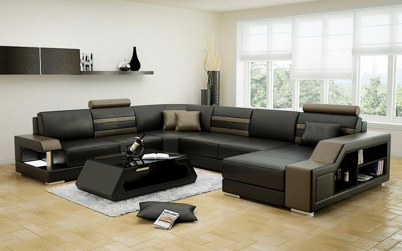 Norba Modern U-Shape Leather Sectional – Jubilee Furniture