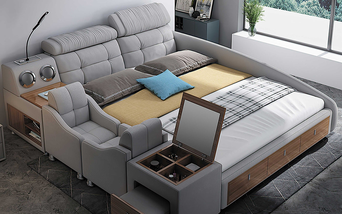 Sheffield Modular Modern Multifunctional Smart Bed|[All-in-One