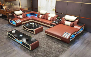 Bigelow Leather Sectional with USB Charger