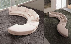 Freida Curve Shape Leather Sofa