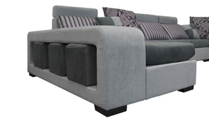 Selena Dark Grey & Light Grey Sectional With Chaise
