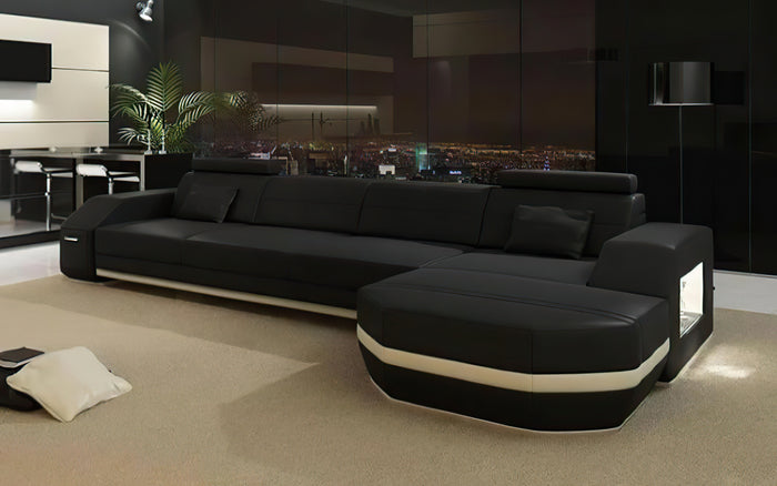 Nyx Leather Sectional with Storage