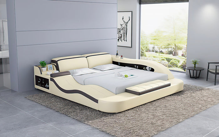 Victor Leather Multifunctional Bed with Storage