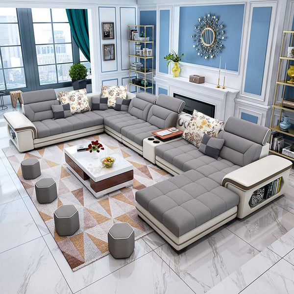 Selena Dove Grey & Cream Modular Tufted Sectional – Jubilee Furniture