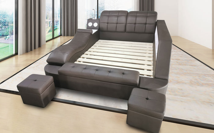 Brown color Hariana Tech Smart Ultimate Bed | All In One Bed