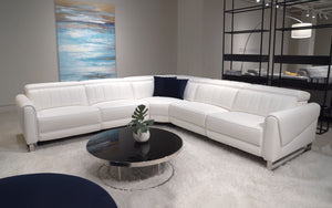 Haley Modern Leather Sectional with Recliner