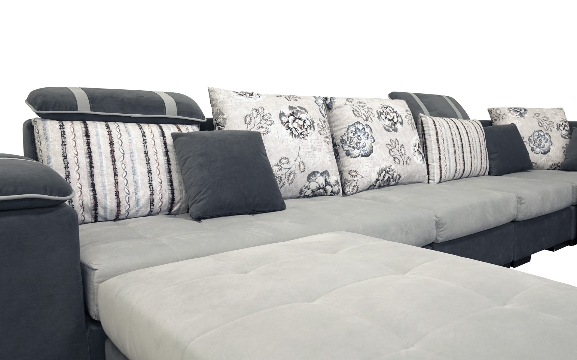 Selena Grey & Dark Grey Modular Tufted Sectional