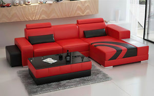 Trista Modern Leather Sectional with LED Light