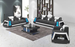 Ozzy Modern Leather Sofa Set