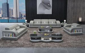 Lorib Leather Sofa Set With Storage