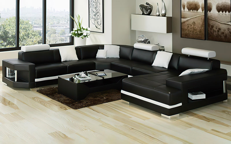 Leroy Modern U-Shape Leather Sectional – Jubilee Furniture