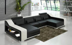 Ibiza Leather U Shape Sectional with Chaise