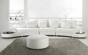 Piper Modern Leather Sectional with Ottoman