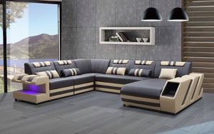Modern leather sectional