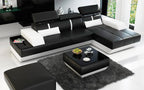Mesa Mini Modern Leather Sectional with Chaise
