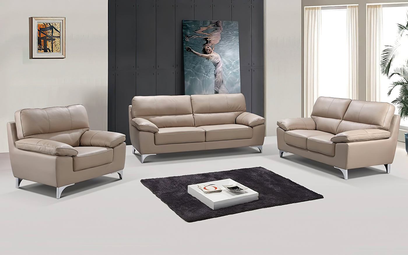 Amazon.com: VanAcc Modern Sofa Couch, 3 Piece Set 24''Extra Deep Seat  Sectional Sofa for Living Room, 85 inch Oversized Sofa, 3 Seat Sofa,  Loveseat and Single Sofa, Calico : Home & Kitchen