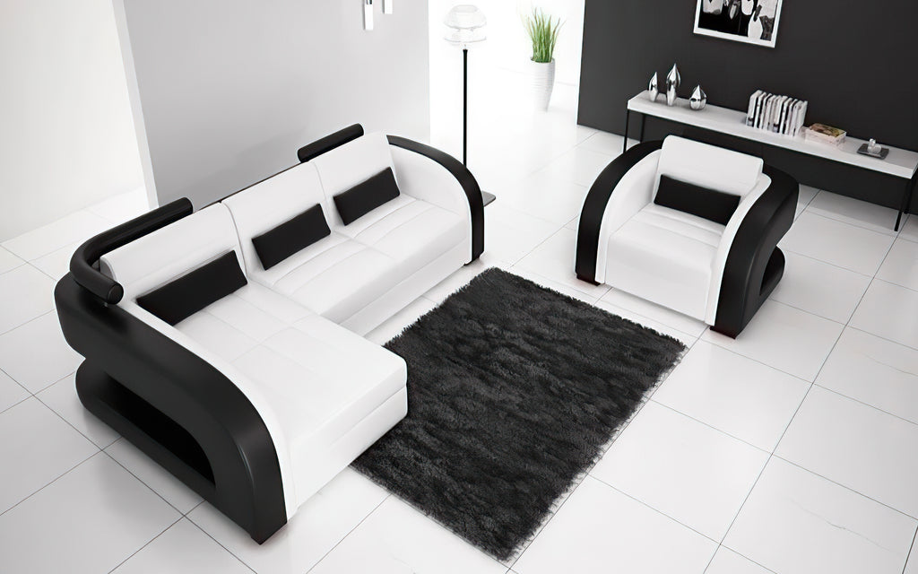 Hennessey Mini Modern Leather Sectional