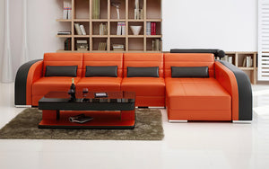 Hennessey Small Modern Leather Sectional
