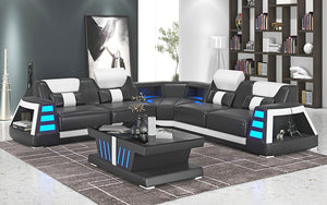 Ozzy Modern Corner Leather Sectional