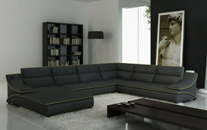 Umi Modern Leather Sectional with Chaise