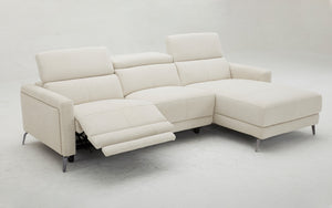 Belia Modern Fabric Sectional With Recliner