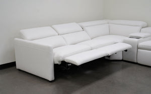 Maison Leather Recliner Sectional Sofa With Console