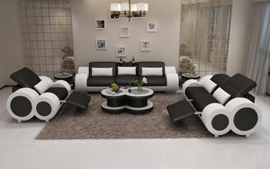 Aetius Modern Leather Sofa Set with Recliner