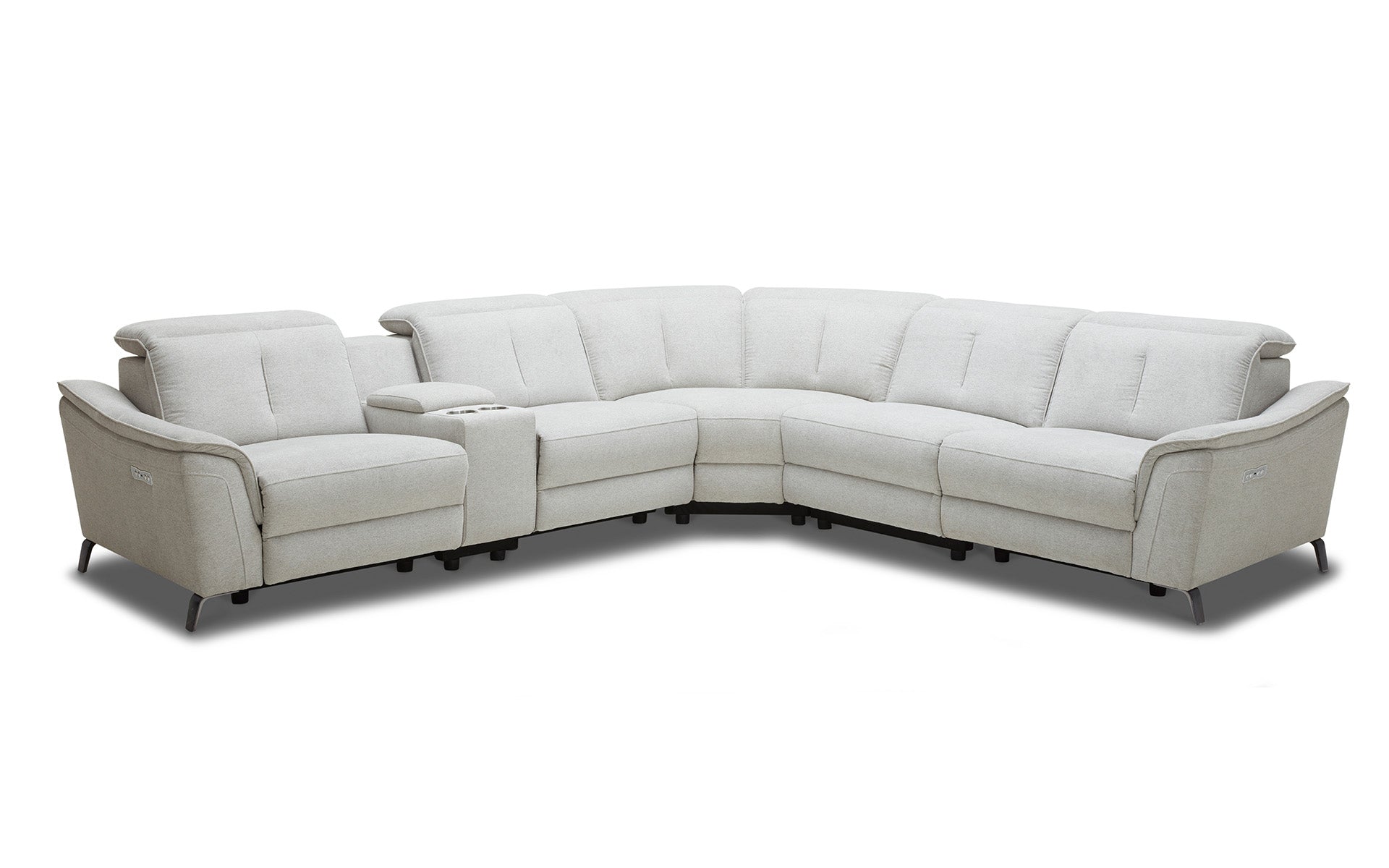 Rium Modern Fabric Sectional With Recliners