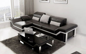 Gracia Leather Sectional Sofa With Chaise
